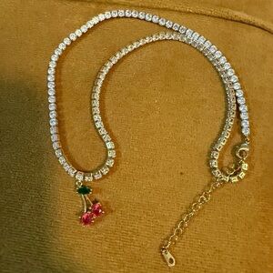 Maeve Gold and Pink Cherry Necklace